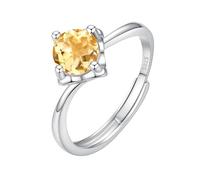 LCDIUDIU Anello Argento 925 Donna Regolabile,Anelli Di Fidanzamento Con Pietra Preziosa Solitaria Taglio Brillante Da 5 Mm/6 Mm per Donna, Fascia Infinita In Argento Regolabile, Fede Nuziale Promess