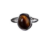 LCDIUDIU Anello Argento 925 Donna Regolabile,Anello Con Pietra Preziosa Autentica per Uomo E Donna, In Argento, Con Cristalli Naturali, Fatto A Mano, Promessa Di Eternità, Regalo Di Gioielli per Li