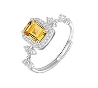 LCDIUDIU Anello Donna 925 Argento,Anelli Di Fidanzamento Con Solitario Taglio Cuscino per Donna, Pietra Preziosa Naturale, Pietra Portafortuna, Fascia Infinita Regolabile, Fede Nuziale per Anniversa