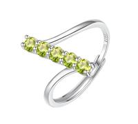 LCDIUDIU Anello Donna 925 Argento,Anelli In Vera Tanzanite per Donne E Ragazze, In Argento, Con Fascia per Dito Regolabile, per Fidanzamento, Anniversario, Promessa, Fede Nuziale per Lei, peridoto