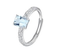 LCDIUDIU Anello Donna Argento 925,Anello Con Topazio Naturale Taglio Cuscino Zaffiro Rosso Rubino per Donna, Fascia Regolabile Con Pietre Preziose Naturali, Anello per Promessa Matrimonio, Anniversa