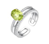 LCDIUDIU Anello Donna Argento 925,Anello Da Donna Con Zaffiro Naturale Taglio A pera, Fascia Infinita In Argento Con Zirconi Cubici Regolabili, Anello Di Fidanzamento per Matrimonio, peridoto