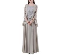 LCDIUDIU Completo da Donna A 3 Pezzi per La Madre Della Sposa con Giacca In Chiffon, Elegante Abito da Sera In Pizzo, Abito Aderente Senza Maniche, Abito Lungo Formale per Invitata A Matrimoni, Ball