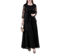 LCDIUDIU Completo da Donna In Due Pezzi con Giacca In Pizzo Trasparente, Elegante Abito da Sera Lungo Senza Maniche Aderente per La Madre Della Sposa, Ideale per Matrimoni, Feste, Crociere E Gala, N