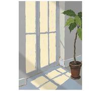 LCDIUDIU Dipinti Ad Olio Su Tela Dipinti A Mano, Astratti La Luce Del Sole Filtra Attraverso La Finestra per Piantare Piante Opera D'Arte Senza Cornice Arte Murale Moderna per Soggiorno Ufficio Deco