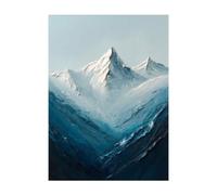LCDIUDIU Dipinto Ad Olio Raffigurante Una Montagna Innevata, Senza Cornice, Su Tela Spessa E Texturizzata. Decorazione Murale Minimalista per Ingresso, Soggiorno E Camera Da Letto. Dimensioni: 150X2