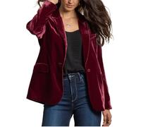 LCDIUDIU Giacca Blazer in Velluto Nero da Donna, Giacca da Abito su Misura Un Bottone E Revers A Lancia, Tunica retrò Slim Fit, Orlo con Spacco Posteriore, Cappotto Blazer, Primavera Autunno, Casu