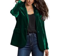 LCDIUDIU Giacca Blazer in Velluto Nero da Donna, Giacca da Abito su Misura Un Bottone E Revers A Lancia, Tunica retrò Slim Fit, Orlo con Spacco Posteriore, Cappotto Blazer, Primavera Autunno, Casu
