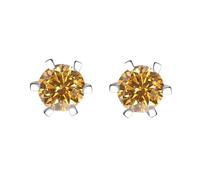 LCDIUDIU Orecchini A Bottone In Argento Sterling 925, Piccoli Orecchini Rotondi Da 5 Mm con Zircone Taglio Brillante Ipoallergenico, Orecchini con Pietra Portafortuna, Regalo Di Gioielli Donne, Mog
