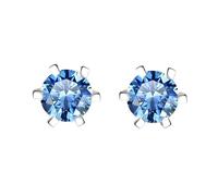 LCDIUDIU Orecchini A Bottone In Argento Sterling 925, Piccoli Orecchini Rotondi Da 5 Mm con Zircone Taglio Brillante Ipoallergenico, Orecchini con Pietra Portafortuna, Regalo Di Gioielli Donne, Mog