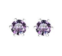 LCDIUDIU Orecchini A Bottone In Argento Sterling 925, Piccoli Orecchini Rotondi Da 5 Mm con Zircone Taglio Brillante Ipoallergenico, Orecchini con Pietra Portafortuna, Regalo Di Gioielli Donne, Mog
