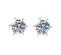 LCDIUDIU Orecchini A Bottone In Argento Sterling 925, Piccoli Orecchini Rotondi Da 5 Mm con Zircone Taglio Brillante Ipoallergenico, Orecchini con Pietra Portafortuna, Regalo Di Gioielli Donne, Mog
