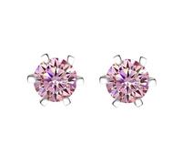 LCDIUDIU Orecchini A Bottone In Argento Sterling 925, Piccoli Orecchini Rotondi Da 5 Mm con Zircone Taglio Brillante Ipoallergenico, Orecchini con Pietra Portafortuna, Regalo Di Gioielli Donne, Mog