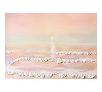 LCDIUDIU Quadro Su Tela Dipinto A Mano, Paesaggio Astratto Dipinto Ad Olio, Alba Rosa, Onde Del Mare, Paesaggio, Texture Moderna, Opera D'Arte Senza Cornice per Soggiorno, Camera Da Letto, Ufficio,