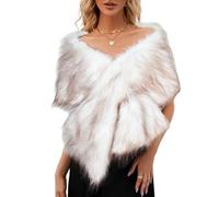 LCDIUDIU Scialli E Mantelle in Pelliccia Sintetica per Donna, Mantello Invernale Caldo E Soffice con Spalle Incrociate, Poncho Grande in Peluche, Sciarpa, Coperta, Stole, Abito da Sera, Ballo di Fin