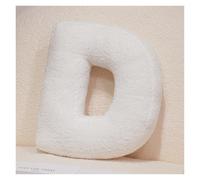 LCEDHZOC Cuscino Di Peluche Con Lettera Bianca, 40CM Creativo Morbido Con Lettere Dell'alfabeto Inglese Dalla A Alla Z for La Decorazione Della Casa(D)