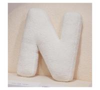 LCEDHZOC Cuscino Di Peluche Con Lettera Bianca, 40CM Creativo Morbido Con Lettere Dell'alfabeto Inglese Dalla A Alla Z for La Decorazione Della Casa(N)