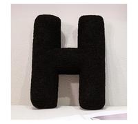 LCEDHZOC Cuscino Di Peluche Con Lettera Nera, 40CM Creativo Morbido Con Lettere Dell'alfabeto Inglese Dalla A Alla Z for La Decorazione Della Casa(H)