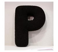 LCEDHZOC Cuscino Di Peluche Con Lettera Nera, 40CM Creativo Morbido Con Lettere Dell'alfabeto Inglese Dalla A Alla Z for La Decorazione Della Casa(P)