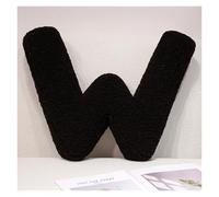 LCEDHZOC Cuscino Di Peluche Con Lettera Nera, 40CM Creativo Morbido Con Lettere Dell'alfabeto Inglese Dalla A Alla Z for La Decorazione Della Casa(W)
