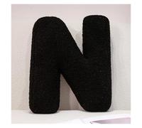 LCEDHZOC Cuscino Di Peluche Con Lettera Nera, 40CM Creativo Morbido Con Lettere Dell'alfabeto Inglese Dalla A Alla Z for La Decorazione Della Casa(N)