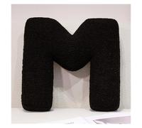 LCEDHZOC Cuscino Di Peluche Con Lettera Nera, 40CM Creativo Morbido Con Lettere Dell'alfabeto Inglese Dalla A Alla Z for La Decorazione Della Casa(M)