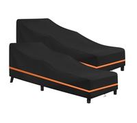 LCGOD 2PCS Coperture per Lettini Prendisole Impermeabile, Oxford Tessuto 600D Copertura per Sedia a Sdraio da esterno con Coulisse 200 x 75 x 40/70 cm
