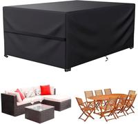LCGOD Copertura per mobili da giardino in tessuto Oxford 600D, resistente alla polvere, resistente ai raggi UV, protezione per mobili da giardino e divano, rettangolare (220 x 100 x 75 cm)