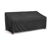 LCGOD Copertura per panca da giardino, impermeabile, 2 posti, 600D, resistente all'acqua, antivento, anti UV, resistente agli strappi, in tessuto Oxford (147 x 85 x 80/55 cm)