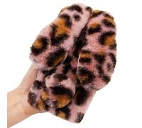 LCHDA Cover per iPhone 12 Mini 5,4 Pollici, Carino Orecchie da Coniglio 3D Morbide Palle di Pelo Pelliccia Sintetica Peluche Soffice Flessibile TPU Paraurti Custodia Protettiva- Leopardo Rosa