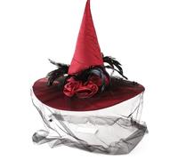 LCHENJIDG Cappello della strega di Halloween con filato di piuma rosa per decorazione di festa di gioco di ruolo femminile