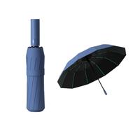 LCHENJIDG Ombrello in gomma nera 12K60 osso rinforzato automaticamente, doppio uso nei giorni soleggiati e piovosi, ombrello pieghevole portatile compatto ideale per i viaggiatori in zaino