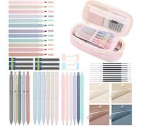 LCHENJIDG Set di articoli scolastici rosa di 56 pezzi, tra cui penna colorata con scatola a matita, penna in gel d'inchiostro nero per gli studenti