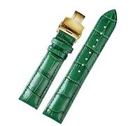 LCHJX 18 mm 20 mm 22 mm pattern di bambù morbido cnocchia di cinghia da cnocchia di farfalla con fibbia con fibbia in pelle verde bracciale