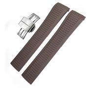 LCHJX 21mm Colorful Fluerurn Elash Watch Band per Patek 5164A 5167A Aquanaut Philippe Series Series Cinta di orologio in gomma Butterfly