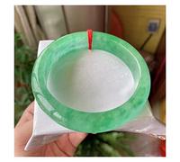 LCHJX Alto vegetazione di jadeite fiore galleggiante di ghiaccio avanzato raro a braccialetto giada naturale (55-56 mm)
