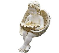 LCHJX Bird Bath Angel Statue -Garden Ornaments, Memorial Sculpture, pregando Bambino in Angelo Ali Figurine di cherubini pacifici