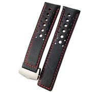 LCHJX Canda da orologio da 21/22 mm di orologio da vitello adatto per Monaco Carrera Autavia Aquaracer 300 Black Red F1 Cint