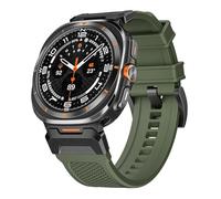 LCHJX Cinghia di gomma per Galaxy Watch Ultra 47mm Sport Band Connector in acciaio inossidabile per Galaxy Watch 7 Ultra No Gaps Bracciale