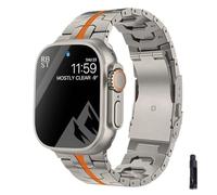 LCHJX Cinturino in titanio per banda ultra 49mm 45mm 41mm 38 42mm da 44 mm con cinghia metallica correaserie 8 7 6 SE 5 4 3 Braccialette di braccialetti
