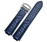 LCHJX Crollo di orologio in pelle coccodrillo americano adatto al cinturino in pelle convessa a palloncino blu 18 da 20 mm uomini e donne neri