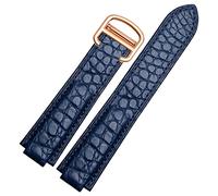 LCHJX Crollo di orologio in pelle coccodrillo americano adatto al cinturino in pelle convessa a palloncino blu 18 da 20 mm uomini e donne neri