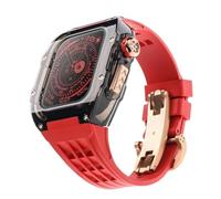 LCHJX Custodia di orologio trasparente+kit mod tra cinturino in gomma ， per serie 8 7 6 5 4 SE 45mm 44mm Ultra 49mm Kit di modifica RM Style Watch Band