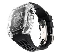 LCHJX Custodia di orologio trasparente+kit mod tra cinturino in gomma ， per serie 8 7 6 5 4 SE 45mm 44mm Ultra 49mm Kit di modifica RM Style Watch Band