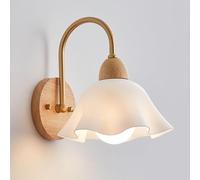 LCHJX Lampada a Parete nordica Illuminazione in Legno, Camera da Letto con Un Comodino Acrilico, Paralume dei Fiori Interni per Soggiorno Studia Le Scale da Pranzo Ristorante per Portico