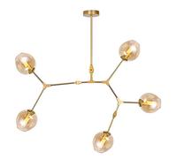 LCHJX Lampada a Sospensione Regolabile Il lampadario Moderno lampadario Sputnik 6 luci E27 Lampada del soffitto di metà secolo per Sala da Pranzo da Cucina a Barra del corridoio, Bianco, 9 luci