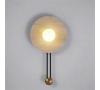 LCHJX Lampada da Parete per Camera da Letto d'ingresso in Marmo, Lampada in Pietra Naturale Giapponese Decorazione Arte Moderna Semplice corridoio Rotondo Soggiorno Sfondo di ristorazione stasa Bar