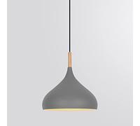 LCHJX Lampadario per Decorazioni da Tavolo in Stile Nordico con lalmpshade in Alluminio, a Ciondolo di macchero in Finitura in Legno, Kit di Luce appesa ad Altezza Regolabile per (e)