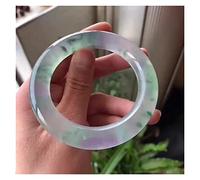 LCHJX Modello di ecologia Colore naturale Bangle di smeraldo Nadeite galleggiante di ghiaccio ad alto ghiaccio che gestisce i gioielli del bracciale in giada myanma (54-56mm)