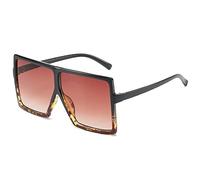 LCHJX Occhiali da sole da donna vintage oversize occhiali da sole Shades UV400 Eyewear, Tè Leopardo Nero, Taglia unica